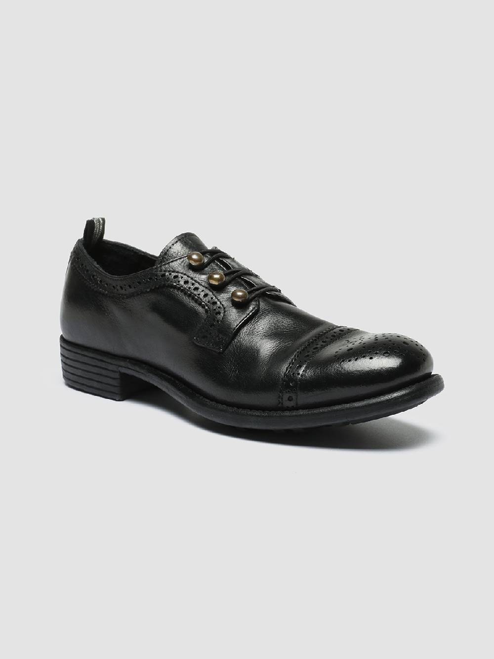 Officine Creative CALIXTE 022 Derby con Motivo Brogue in Pelle Nera 2025