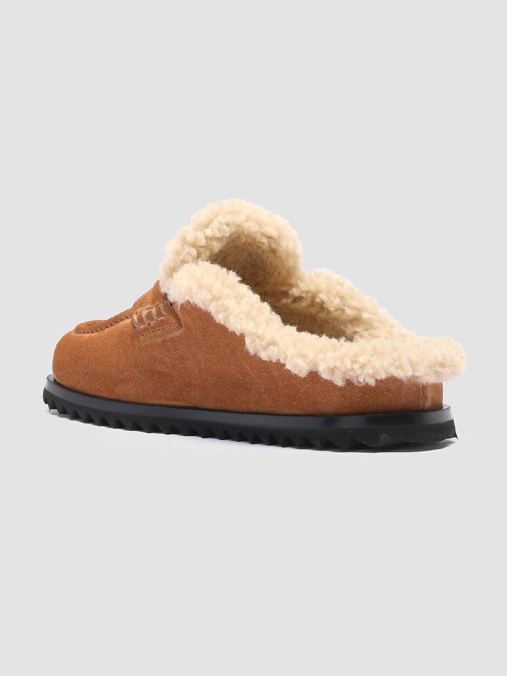 Officine Creative PELAGIE D’HIVER 007 Sabot in Pelle Scamosciata Marrone e montone Qualità
