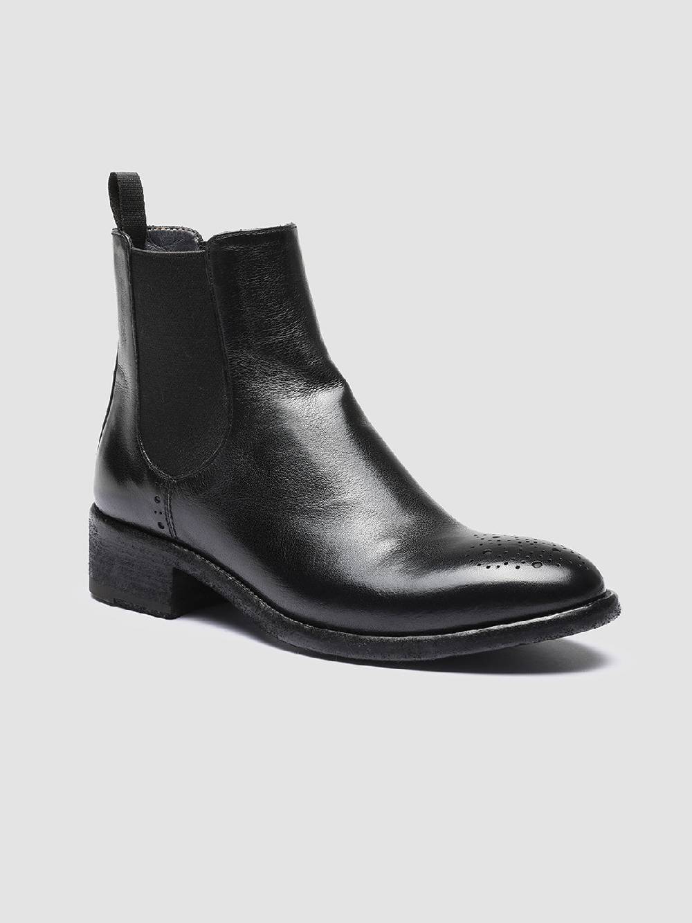 Officine Creative SELINE 002 Stivaletti Chelsea in Pelle Nera Vendita