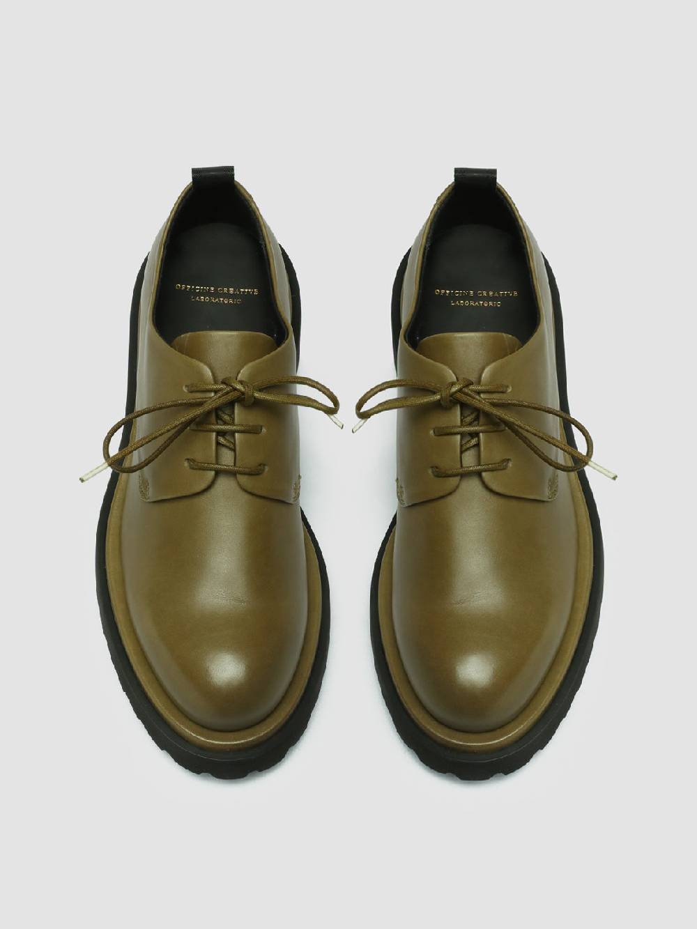 Officine Creative TONAL 100 Derby in Pelle Verde Shopping Online