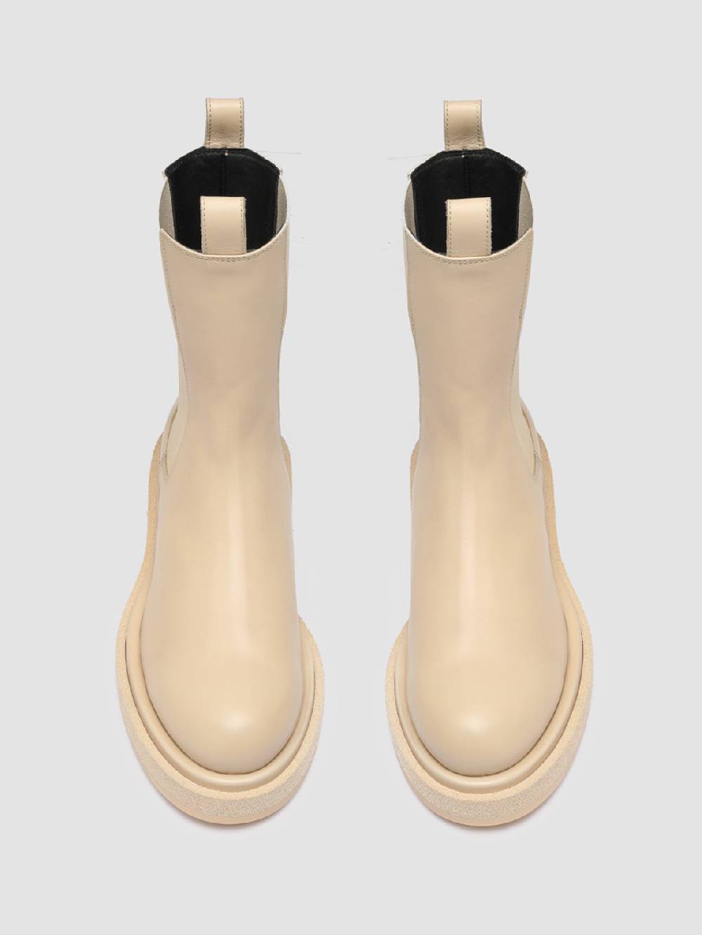 Officine Creative TONAL 105 Stivaletti Chelsea in Pelle Avorio Prezzo Ridotto