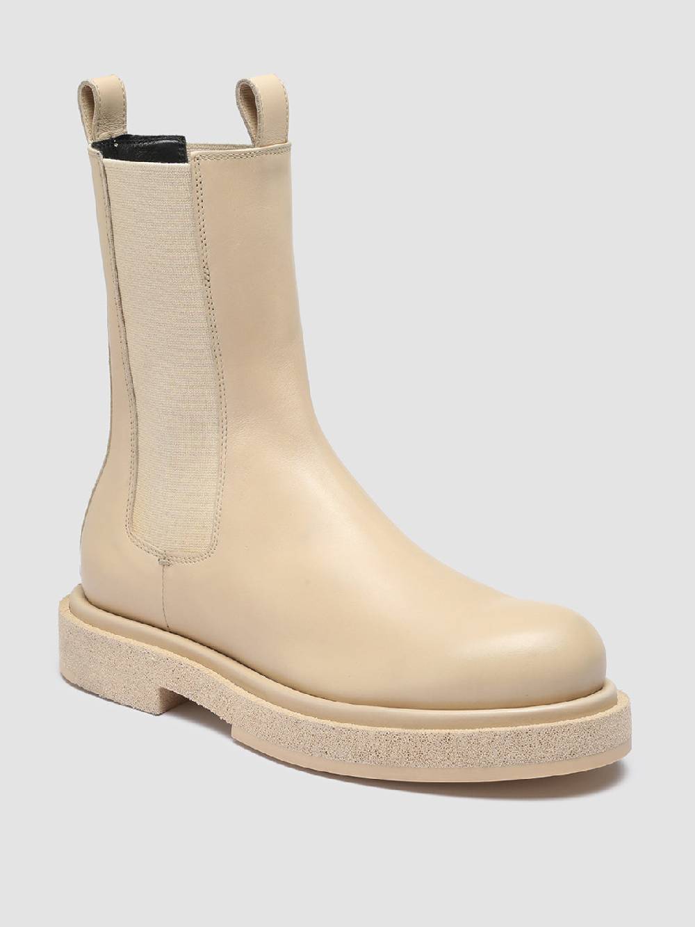 Officine Creative TONAL 105 Stivaletti Chelsea in Pelle Avorio Prezzo Ridotto