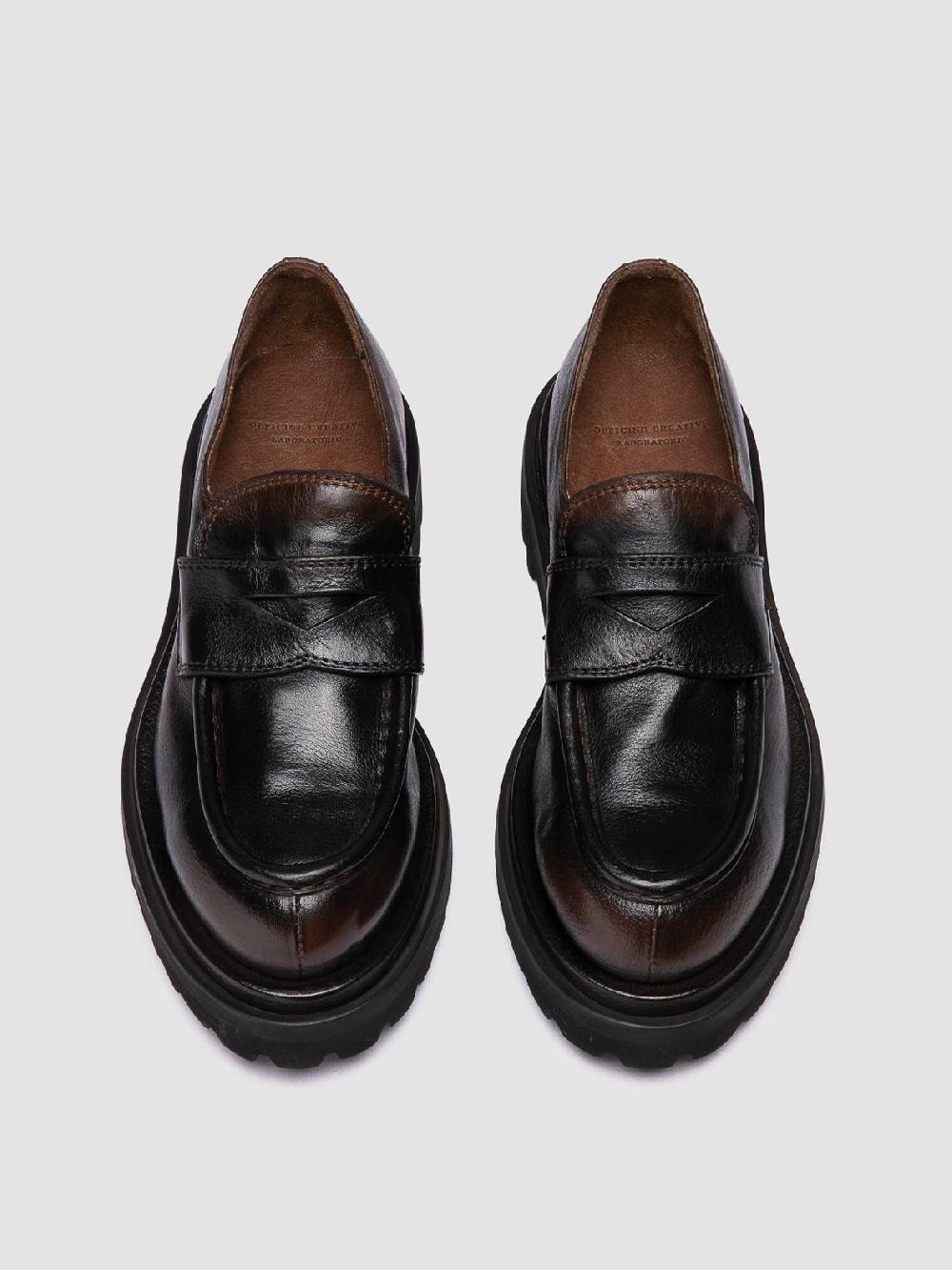 Officine Creative WISAL DD 101 Mocassini in Pelle Marrone Sottocosto