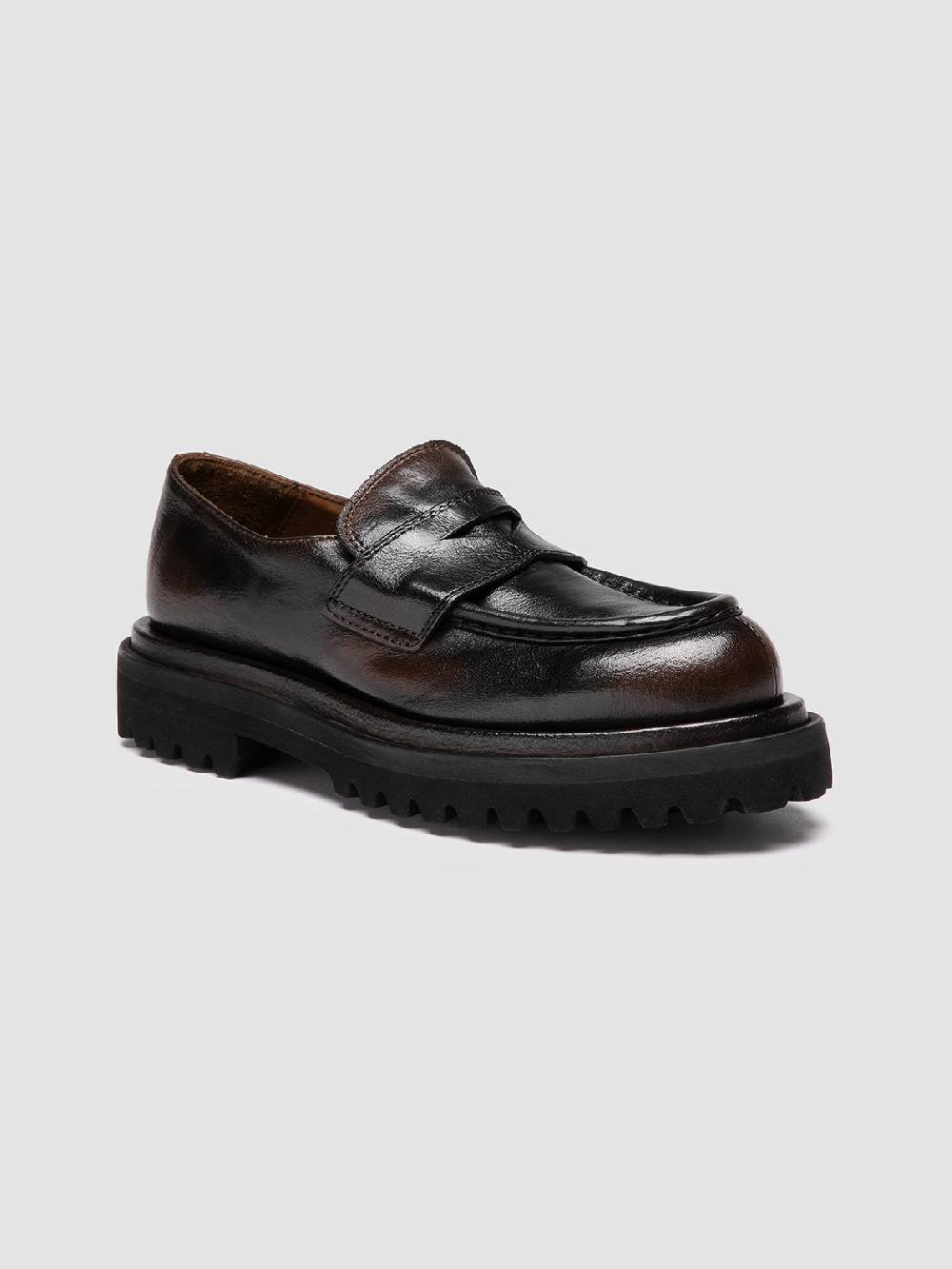 Officine Creative WISAL DD 101 Mocassini in Pelle Marrone Sottocosto