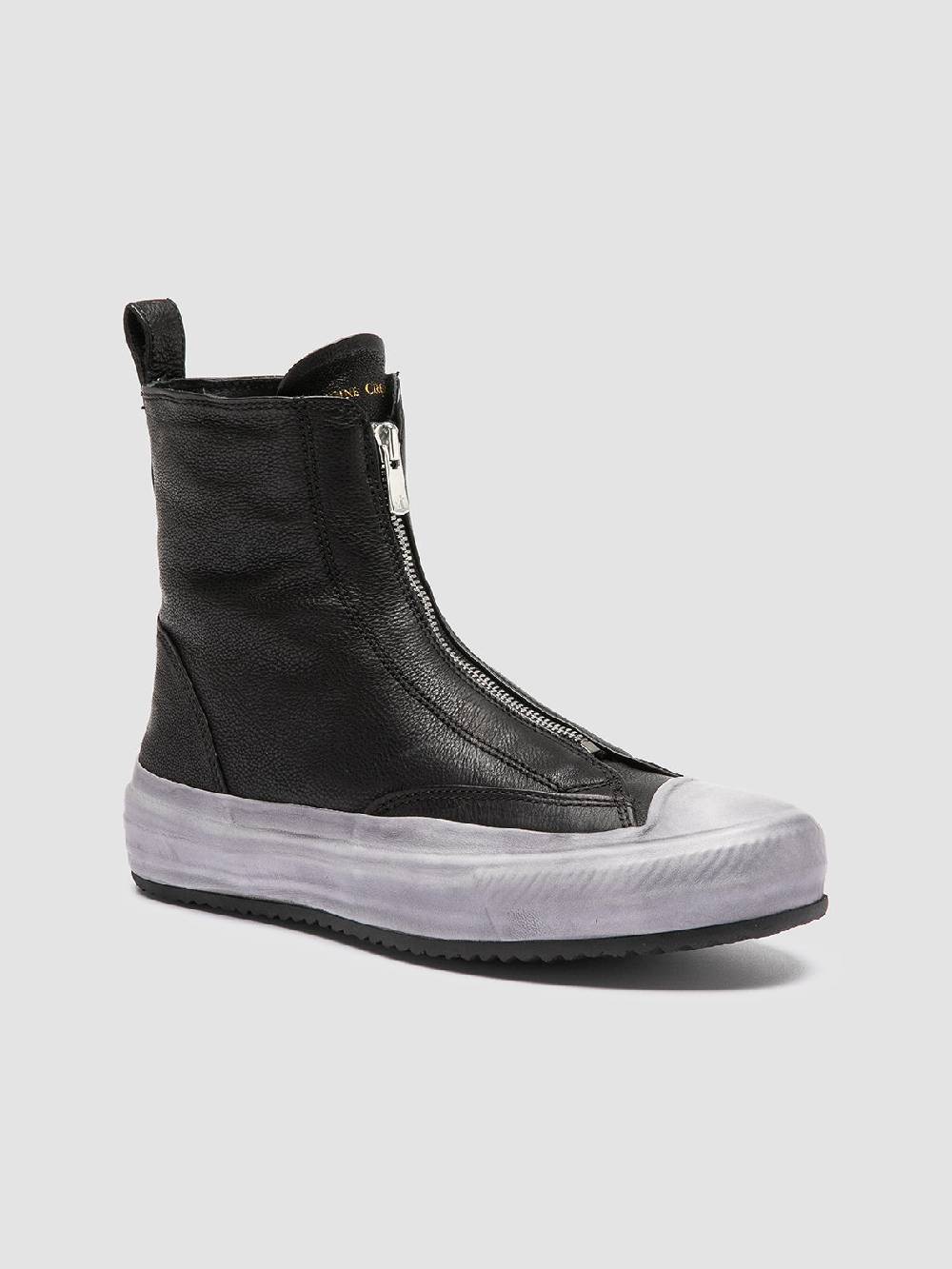 Officine Creative MES 109 Sneaker Alte in Pelle Nera Sconto