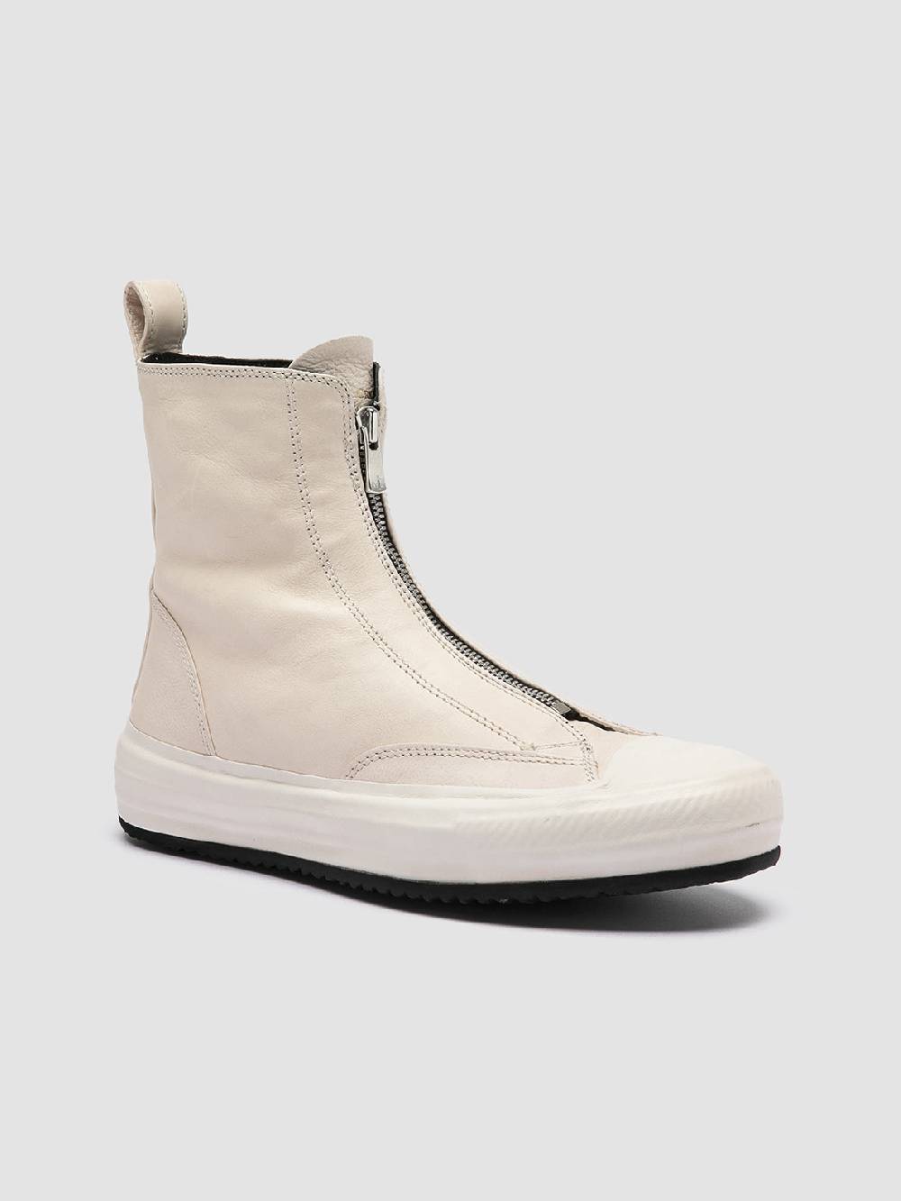 Officine Creative MES 109 Sneaker Alte in Pelle Avorio Offerta