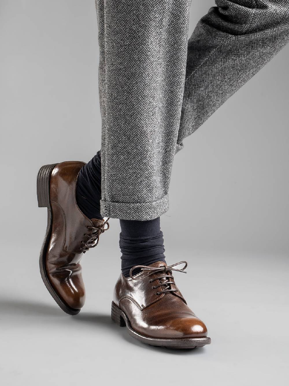 Officine Creative CALIXTE 001 Derby in Pelle Marrone 2025