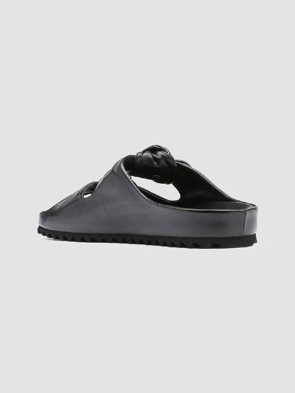 Officine Creative PELAGIE 010 Sandali in Pelle Intrecciata Nera Shopping Online