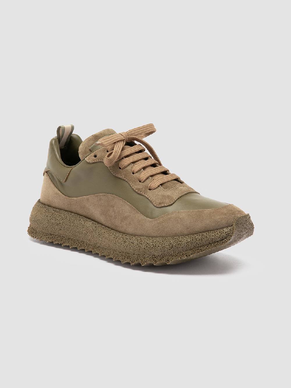 Officine Creative RACE RUBREX 101 Sneakers Basse in Pelle e Camoscio Verde Vendita