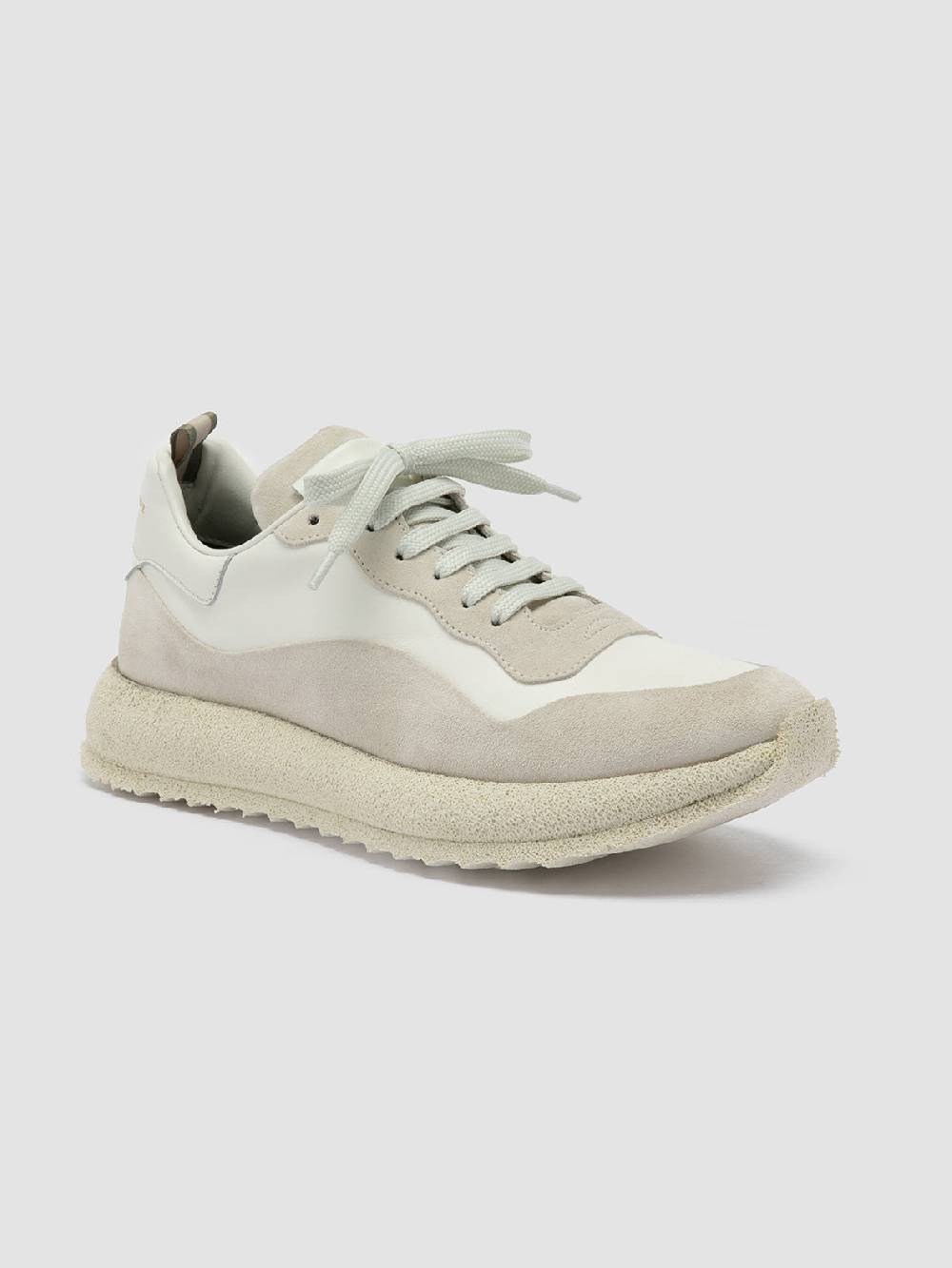 Officine Creative RACE RUBREX 101 Sneakers Basse in Pelle e Camoscio Bianca Spedizione Gratuita
