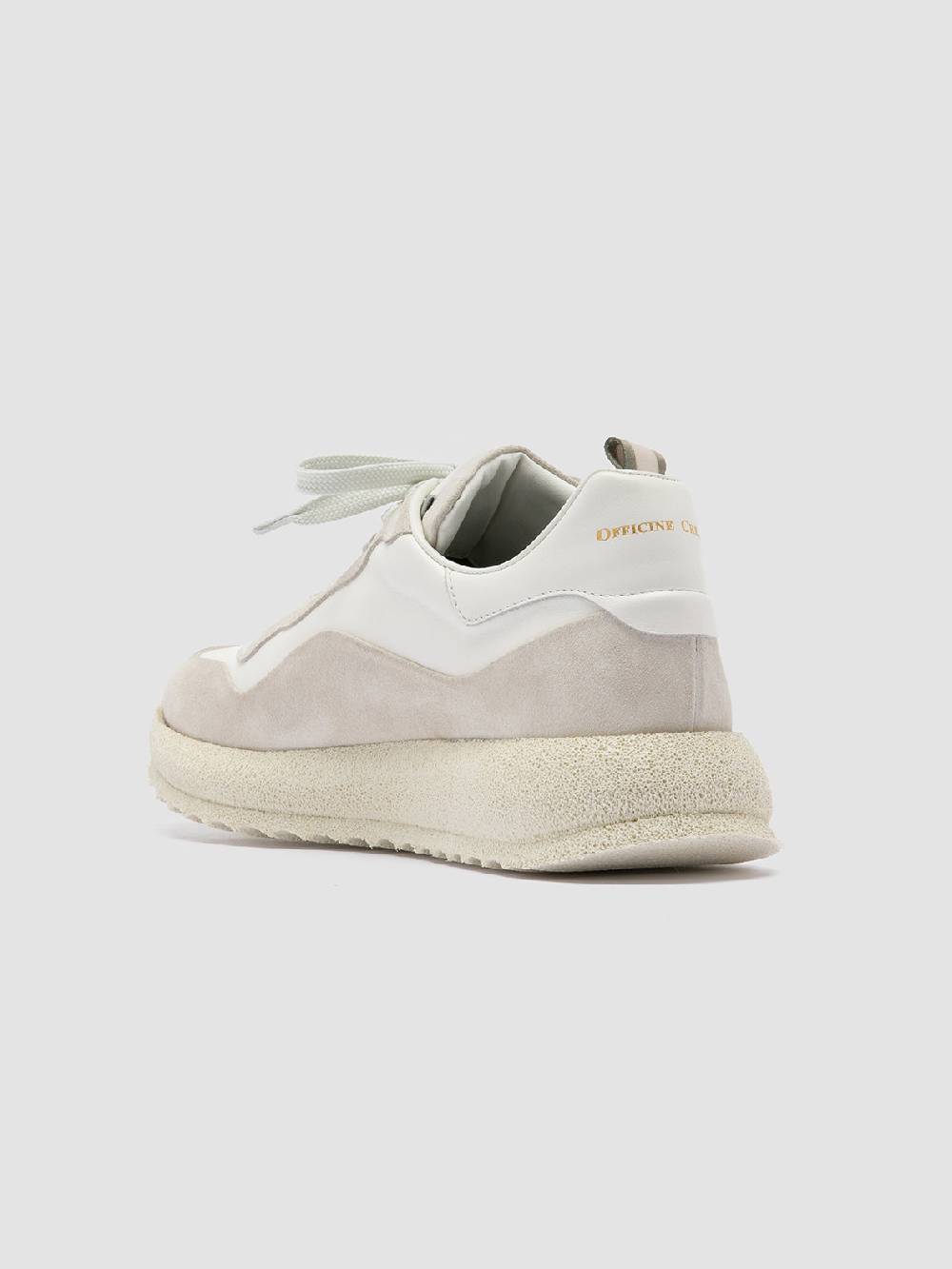 Officine Creative RACE RUBREX 101 Sneakers Basse in Pelle e Camoscio Bianca Spedizione Gratuita