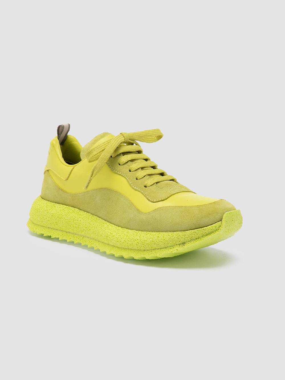 Officine Creative RACE RUBREX 101 Sneakers Basse in Pelle e Camoscio Gialla Pezzi Unici