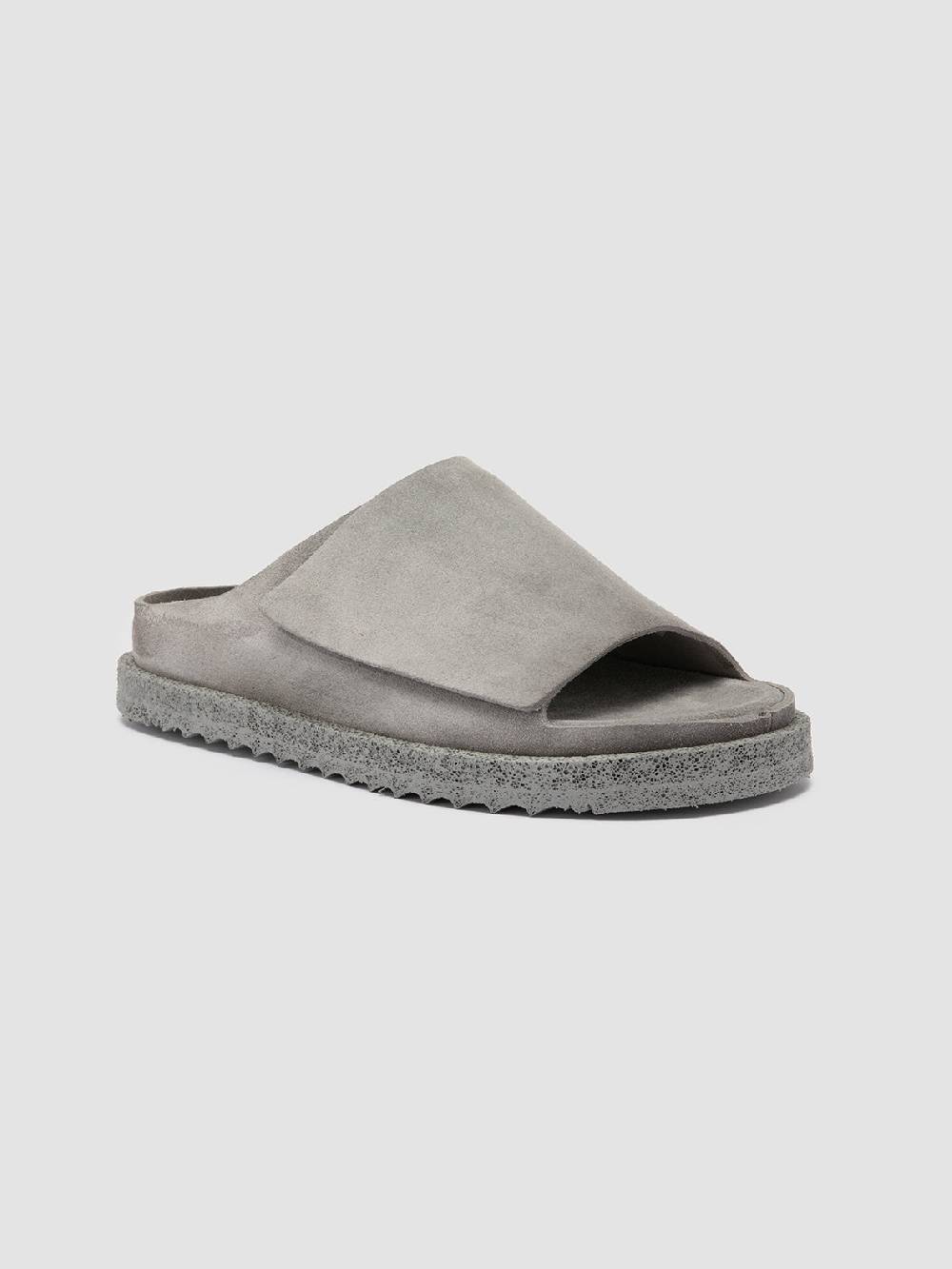 Officine Creative SANDS 106 Sandali Slide in Pelle Scamosciata Grigia Negozi Online