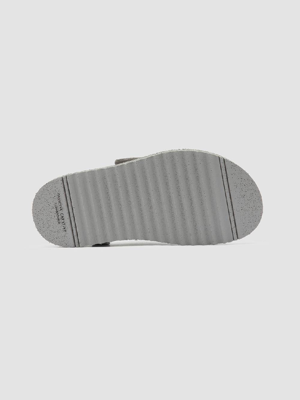Officine Creative SANDS 106 Sandali Slide in Pelle Scamosciata Grigia Negozi Online