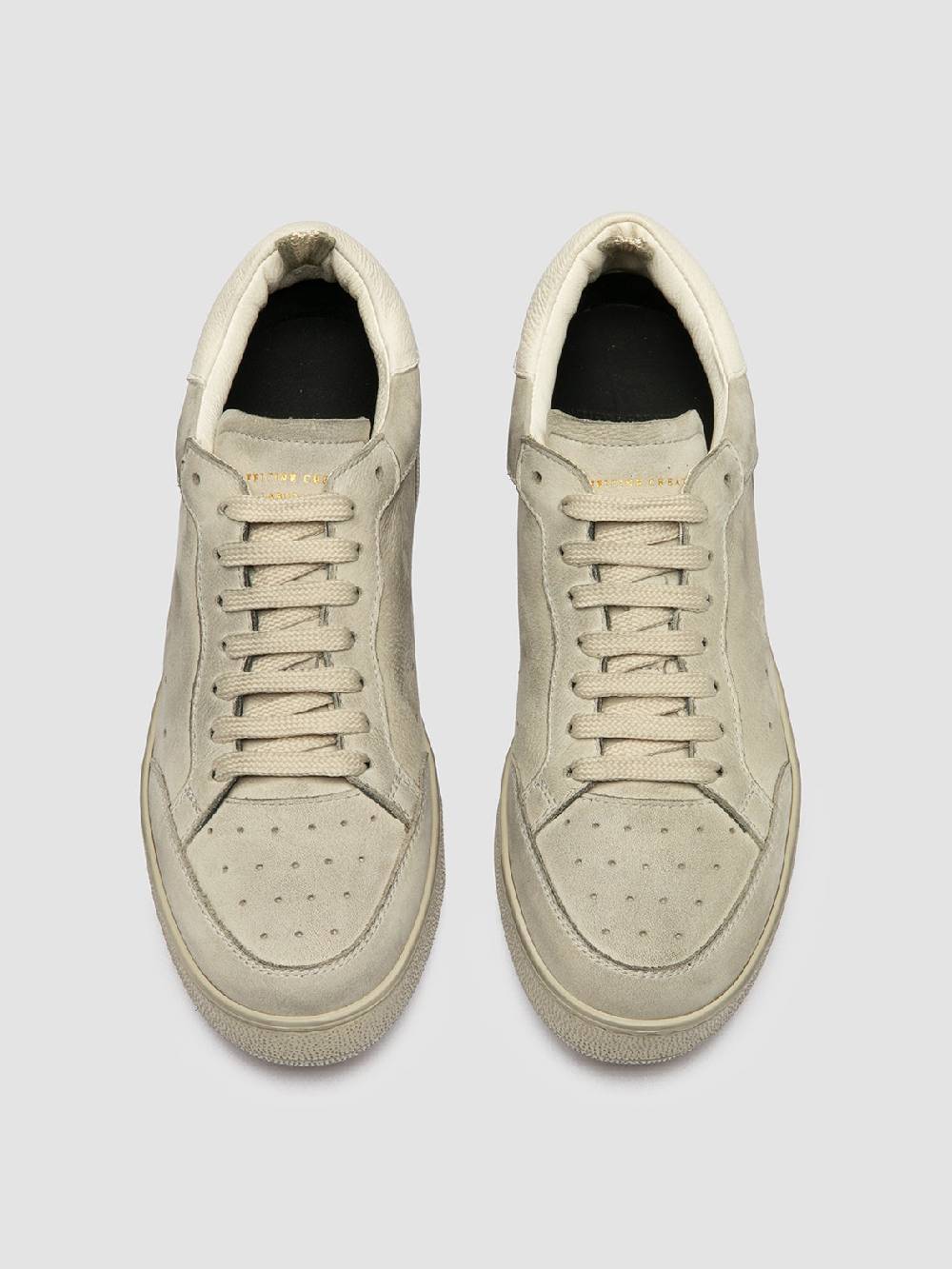 Officine Creative THE ANSWER 107 Sneaker Basse in Nabuk Bianco Sporco Promozione Limitata