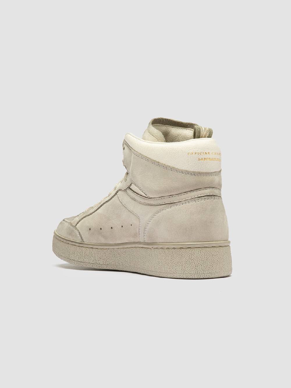 Officine Creative THE ANSWER 108 Sneaker Alte in Nabuk Bianco Sporco Fino Al -60%
