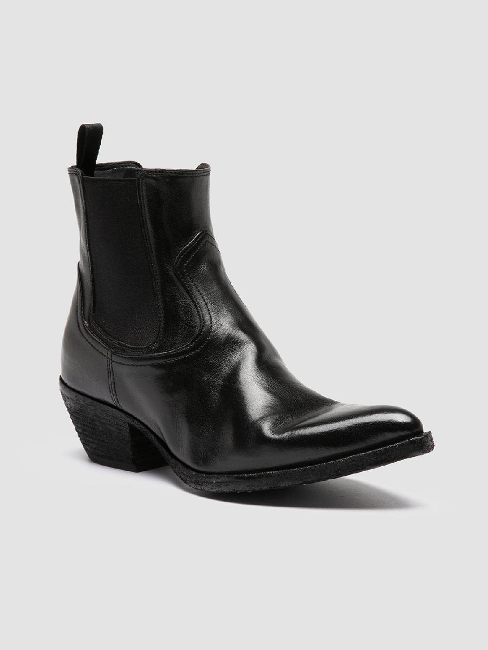 Officine Creative WANDA DD 102 Stivaletti Chelsea in Pelle Nera Shopping Online