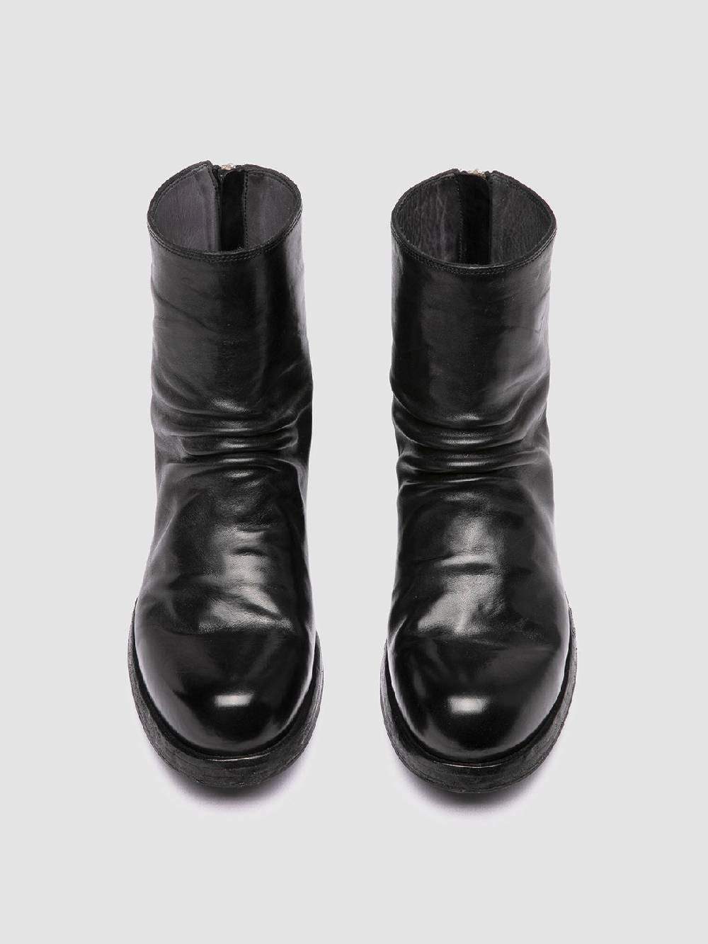 Officine Creative BULLA DD 303 Stivali con Zip in Pelle Nera Prezzo Ridotto