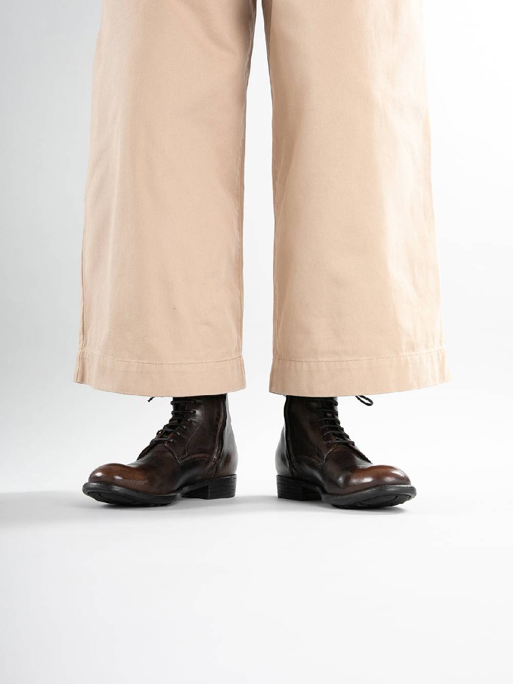 Officine Creative CALIXTE 002 Stivaletti in Pelle Marrone con Zip Convenienza