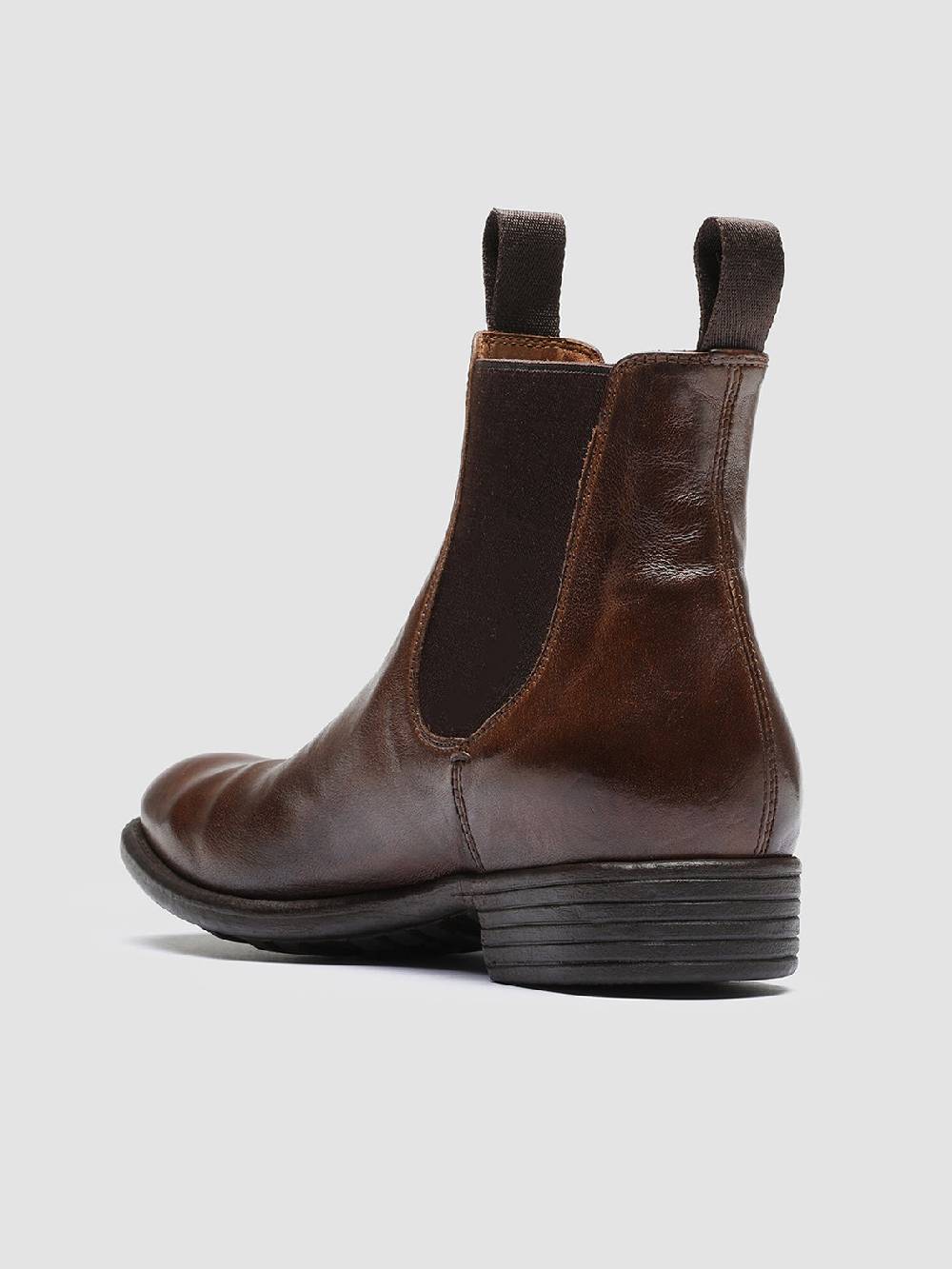 Officine Creative CALIXTE 004 Stivaletti Chelsea in Pelle Marrone Economico