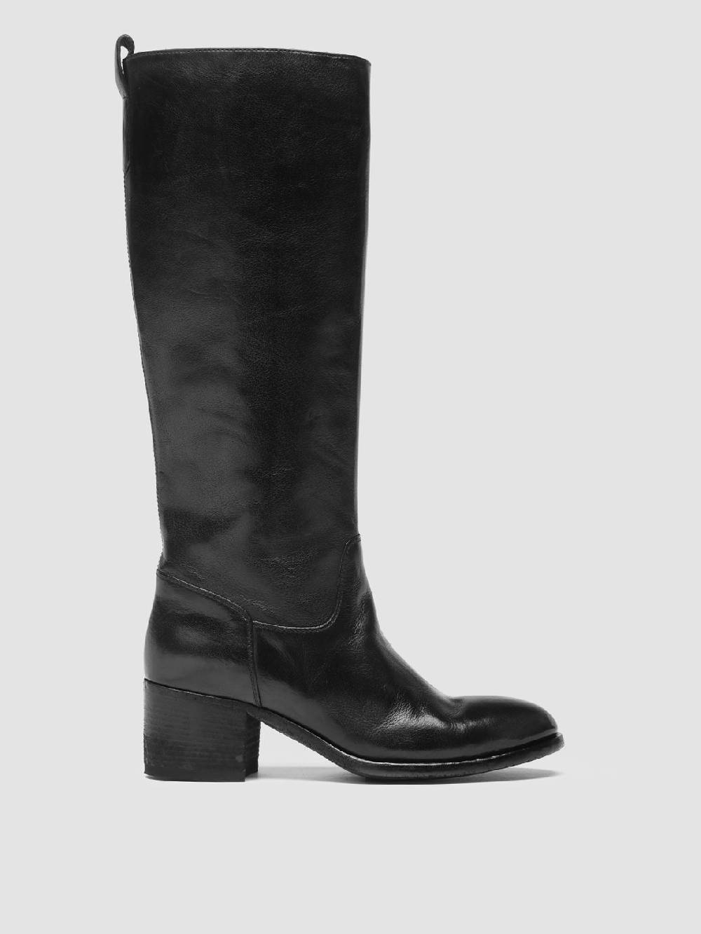 Officine Creative DENNER 116 Stivali Zip in Pelle Nera