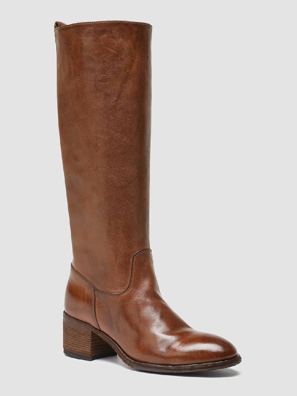 Officine Creative DENNER 116 Stivali Zip in Pelle Marrone Outlet