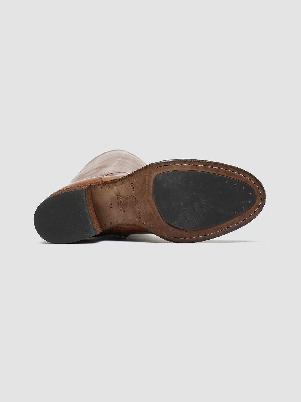 Officine Creative DENNER 116 Stivali Zip in Pelle Marrone Outlet