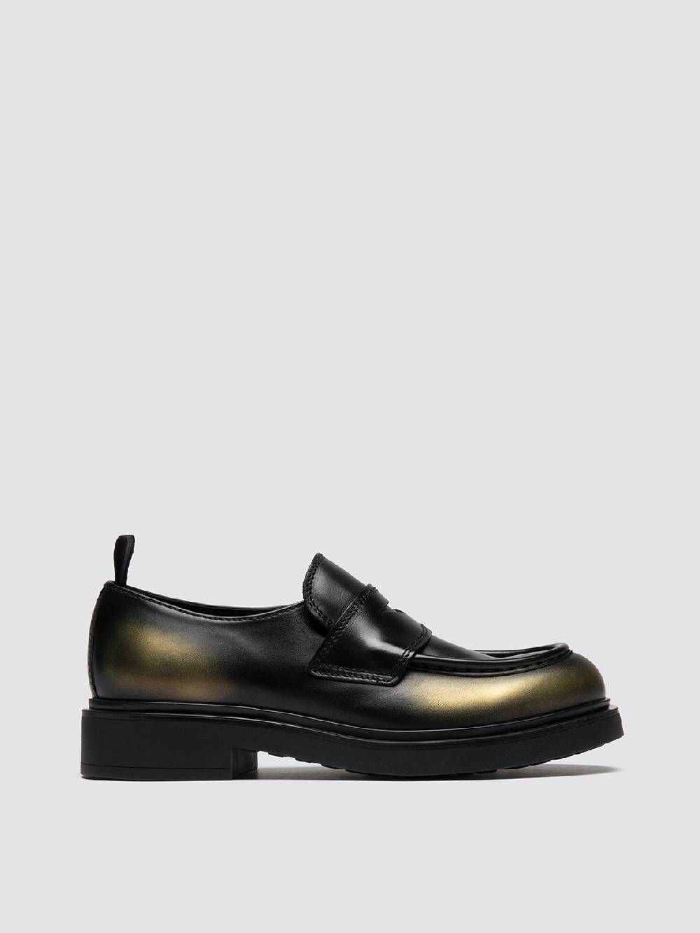Officine Creative ENGINEER 101 Mocassini Penny in Pelle Metallizzata