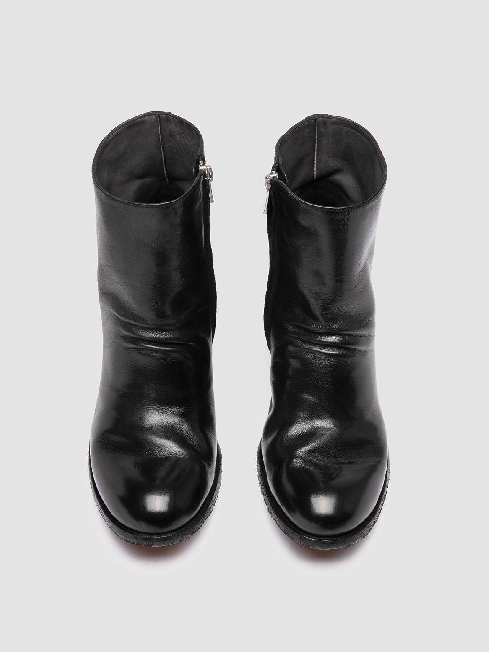 Officine Creative GODEAU 001 Stivali con Zip in Pelle Nera Vendita Calda