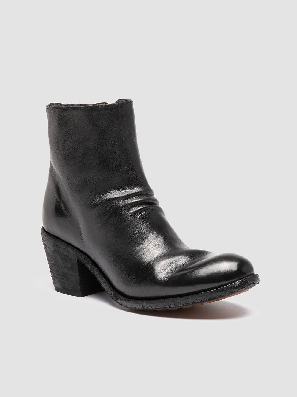 Officine Creative GODEAU 001 Stivali con Zip in Pelle Nera Vendita Calda
