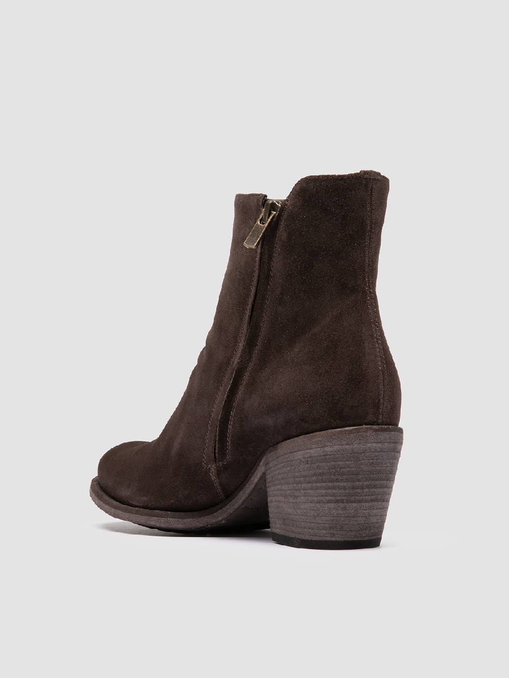 Officine Creative GODEAU 004 Stivali con Zip in Pelle Scamosciata Marrone I Più Venduti