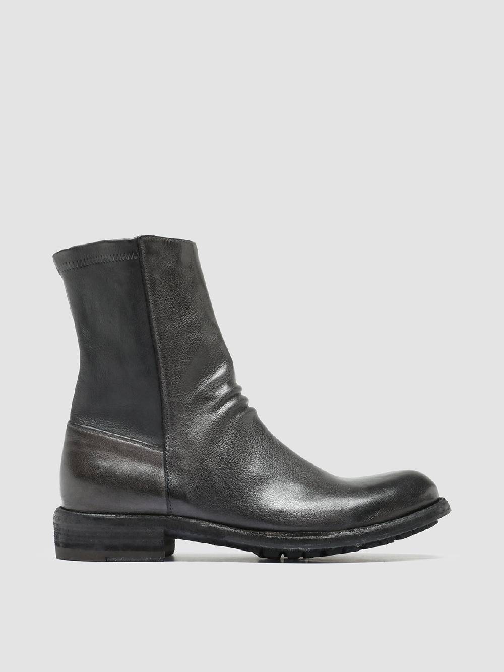 Officine Creative LEGRAND 203 Stivali Zip in Pelle Grigia