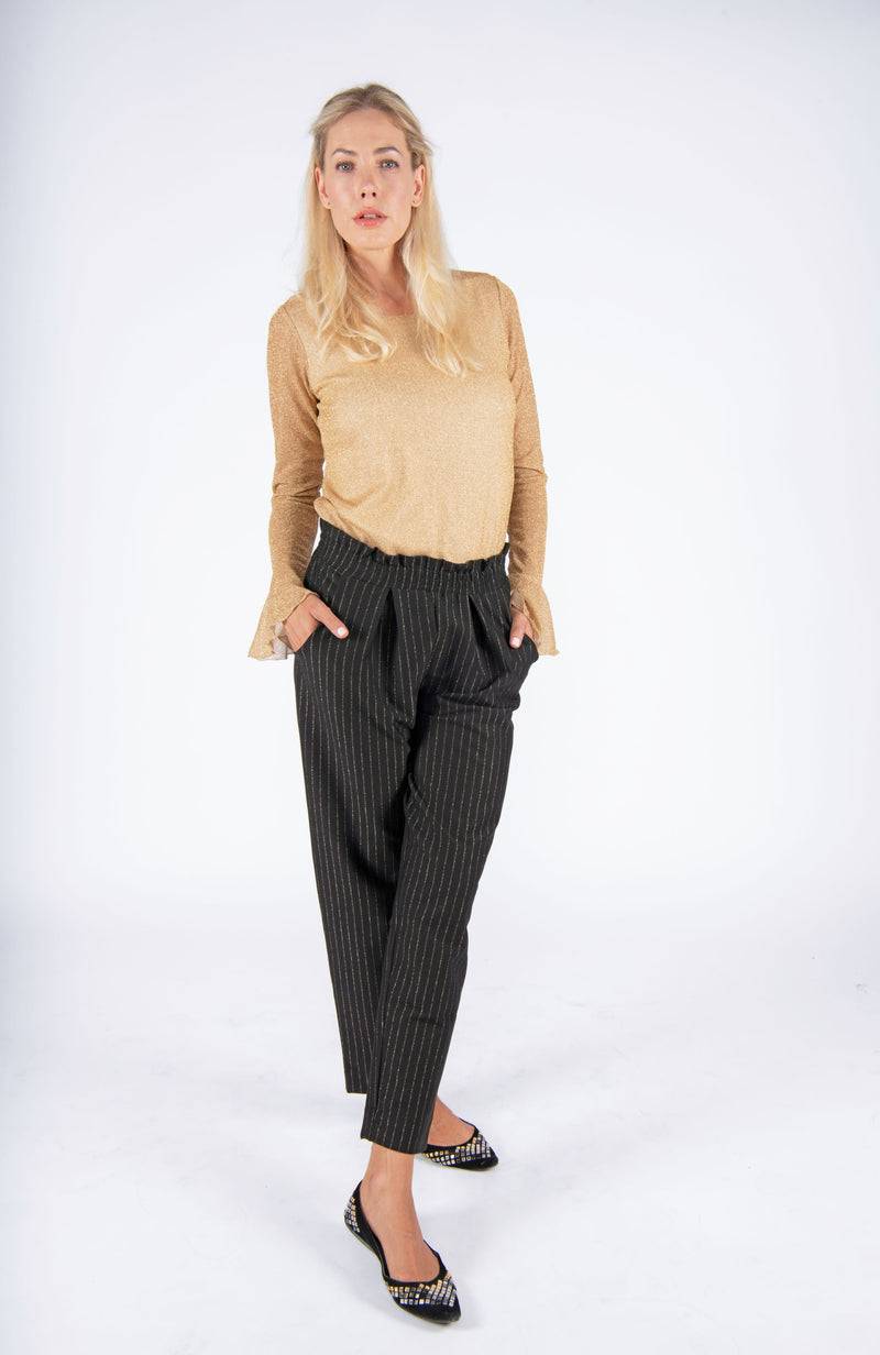 Olive E Miele PANTALONE GERTIE GESSATO LUREX Promozione Limitata