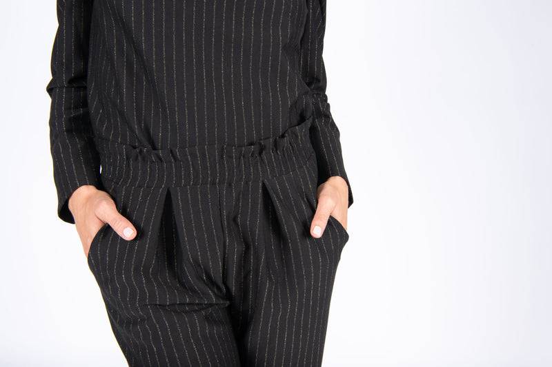 Olive E Miele PANTALONE GERTIE GESSATO LUREX Promozione Limitata