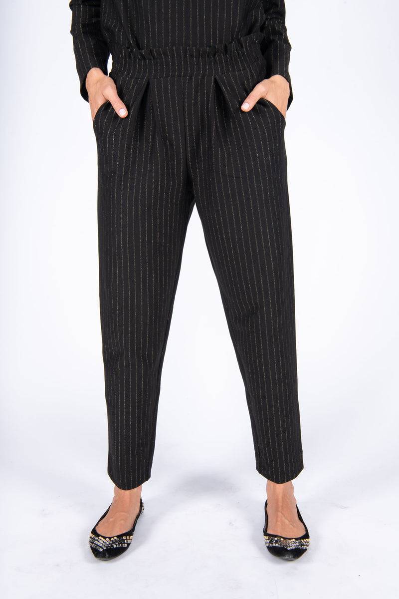 Olive E Miele PANTALONE GERTIE GESSATO LUREX Promozione Limitata