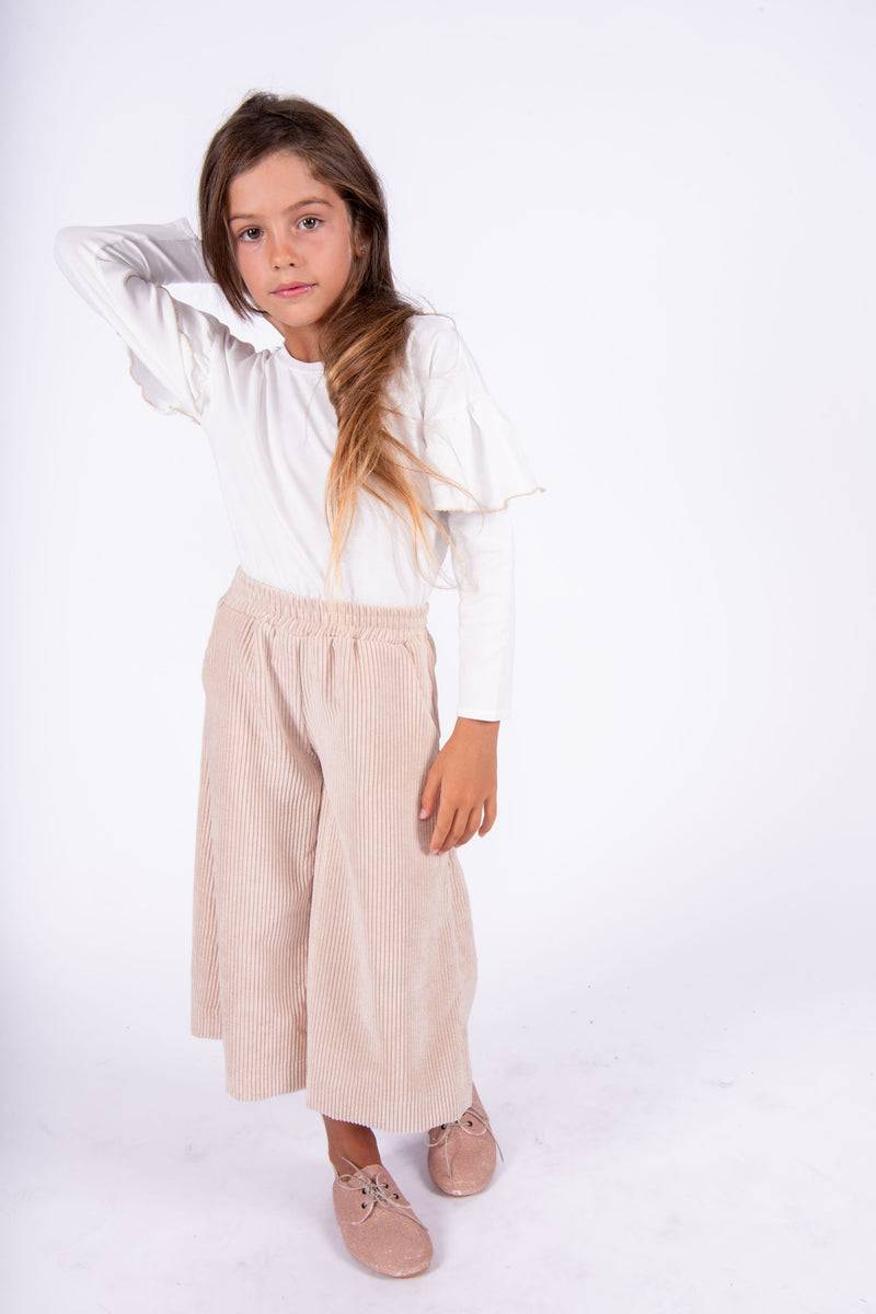 Olive E Miele PANTALONE MOLLIE VELLUTO CIPRIA Sconto