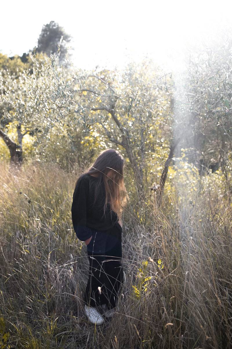 Olive E Miele MAGLIA AVALON NERO WOOL Spedizione Gratuita