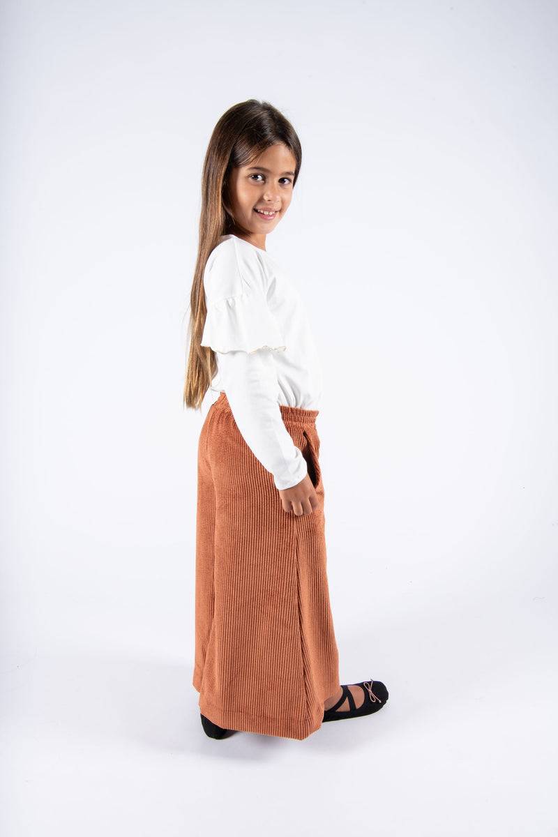 Olive E Miele PANTALONE MOLLIE VELLUTO MATTONE Consegna Veloce