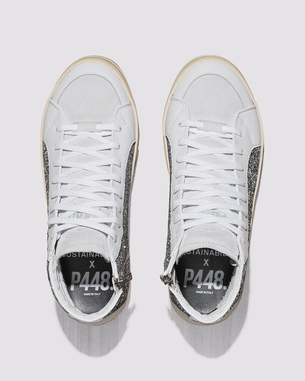 P448 Skate Recycled White/Silver Negozio