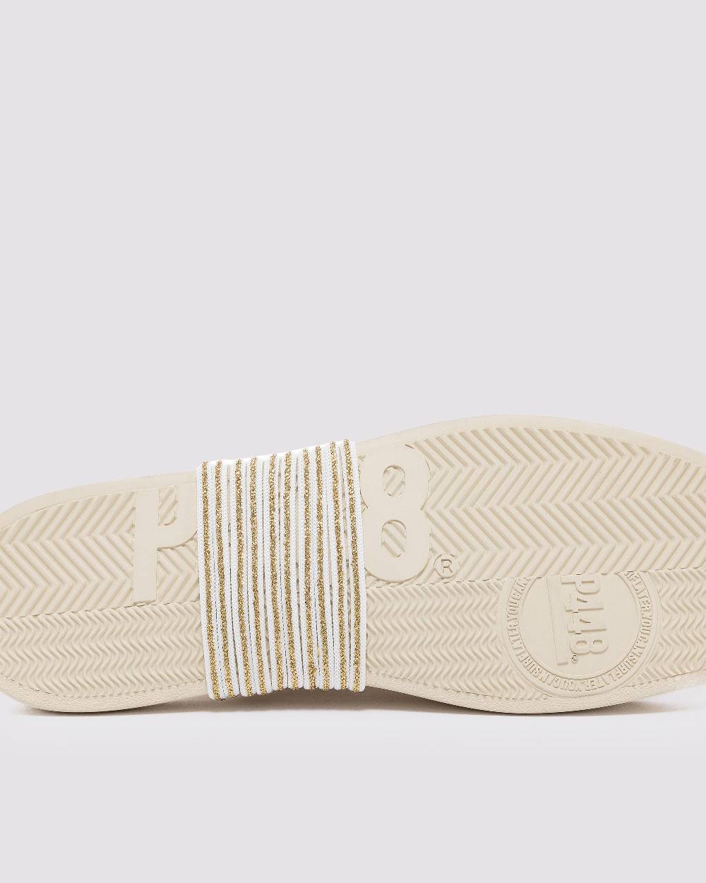 P448 Shoelaces Gold/White Italia