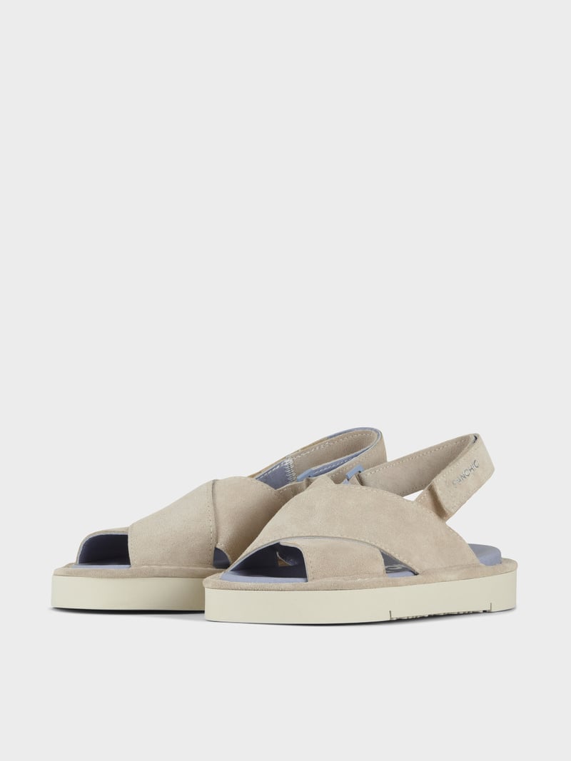 Panchic SANDALO INCROCIATO P67 DONNA IN SUEDE E MICROFIBRA NEBBIA Convenienza