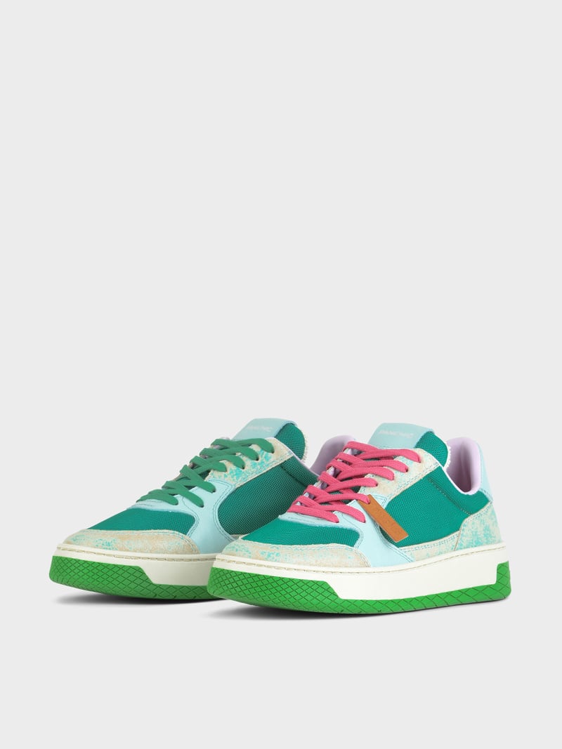 Panchic SNEAKER LOW P02 DONNA IN MESH E SUEDE GRAFFIATO VERDE SMERALDO Economico