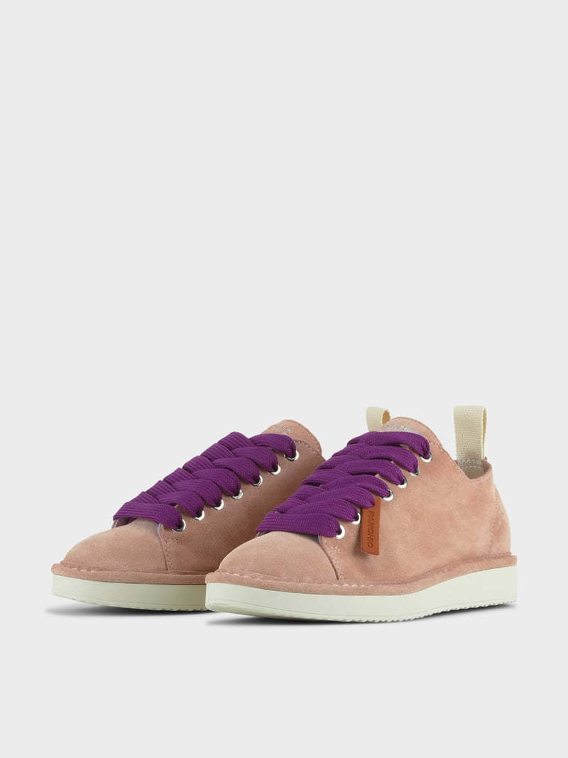Panchic SCARPA ALLACCIATA P01 DONNA IN SUEDE ROSA CIPRIA-VIOLA PANSE' In Saldo
