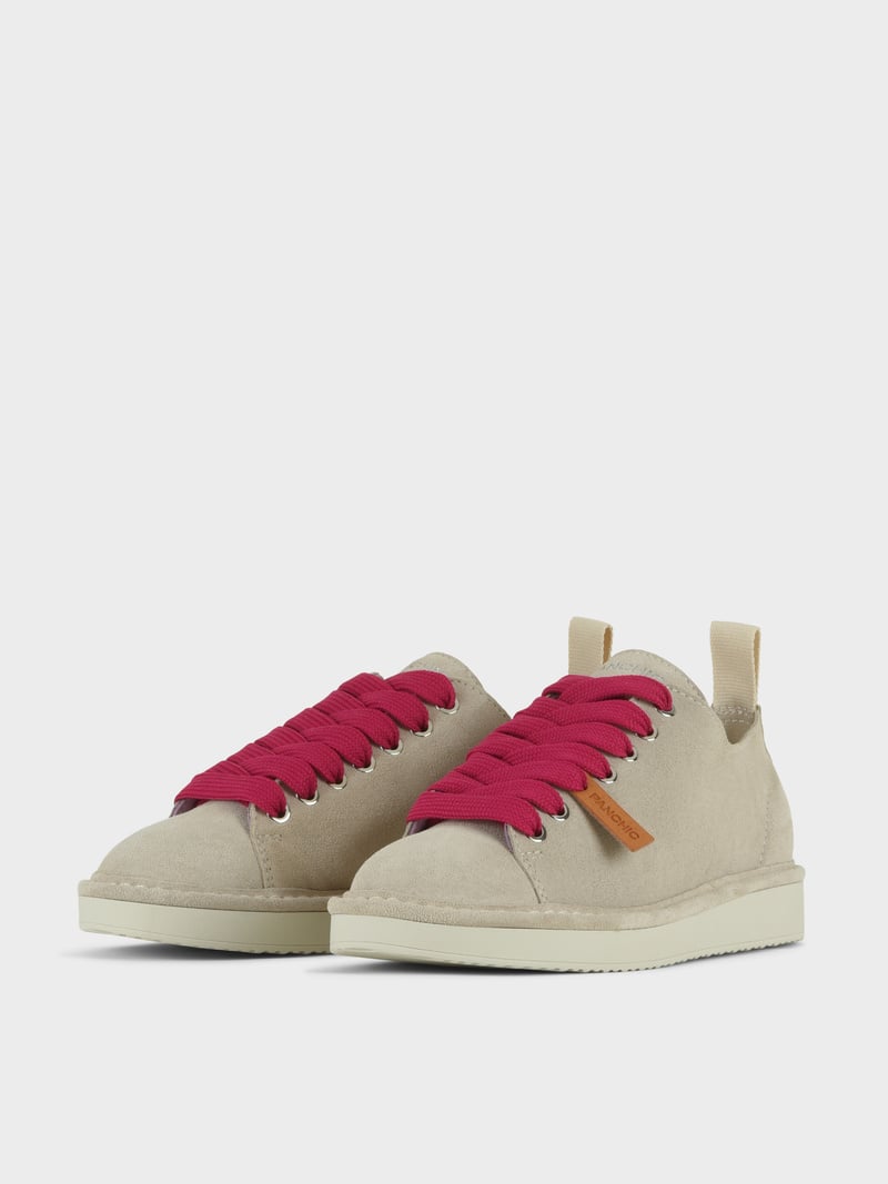 Panchic SCARPA ALLACCIATA P01 DONNA IN SUEDE NEBBIA-FUCSIA Nuovo