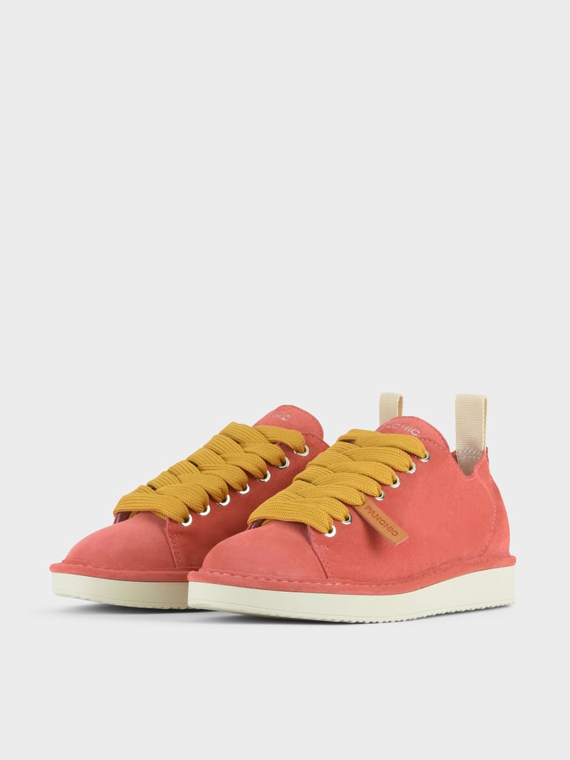 Panchic SCARPA ALLACCIATA P01 DONNA IN SUEDE FRAGOLA-GIALLO Promozione