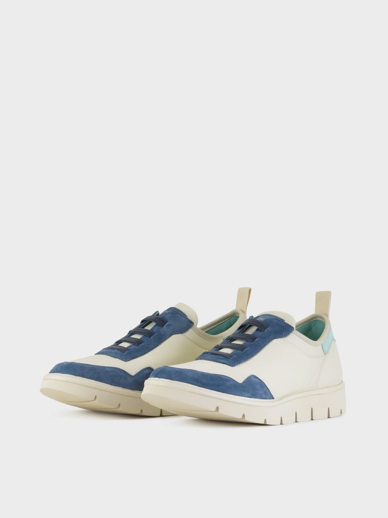 Panchic SLIP ON P05 UOMO IN NYLON E SUEDE NEBBIA-BLUE-ACQUAMARINA Fino Al -60%