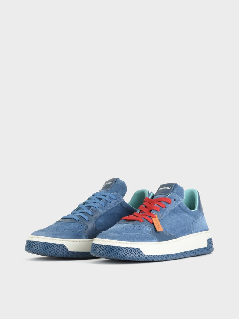 Panchic SNEAKER LOW P02 UOMO IN SUEDE E PELLE BLUE Outlet