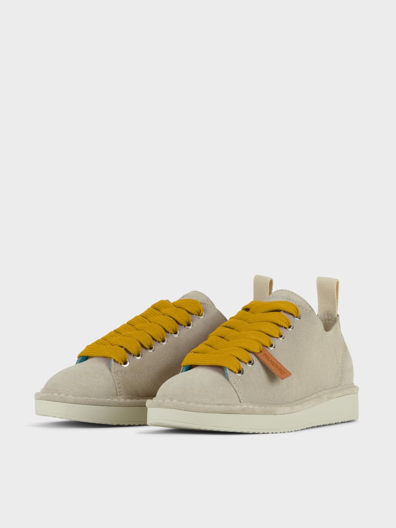 Panchic SCARPA ALLACCIATA P01 UOMO IN SUEDE NEBBIA-GIALLO Saldi