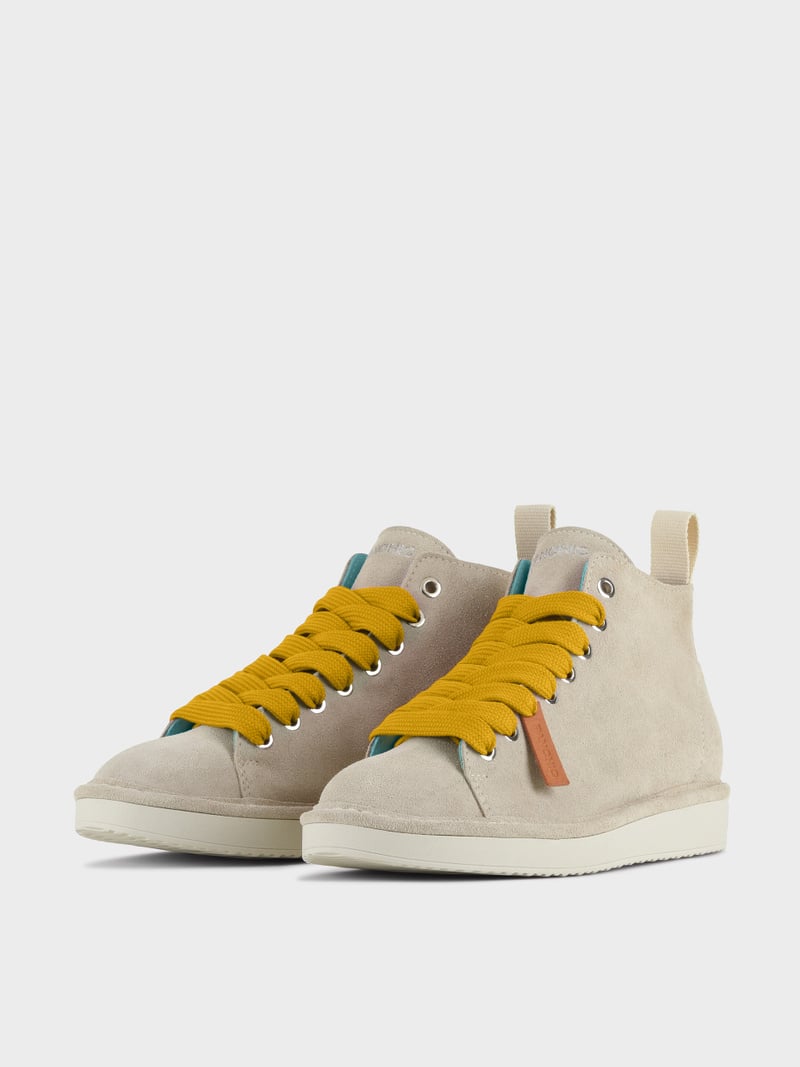 Panchic POLACCHINO P01 UOMO IN SUEDE NEBBIA-GIALLO In Linea