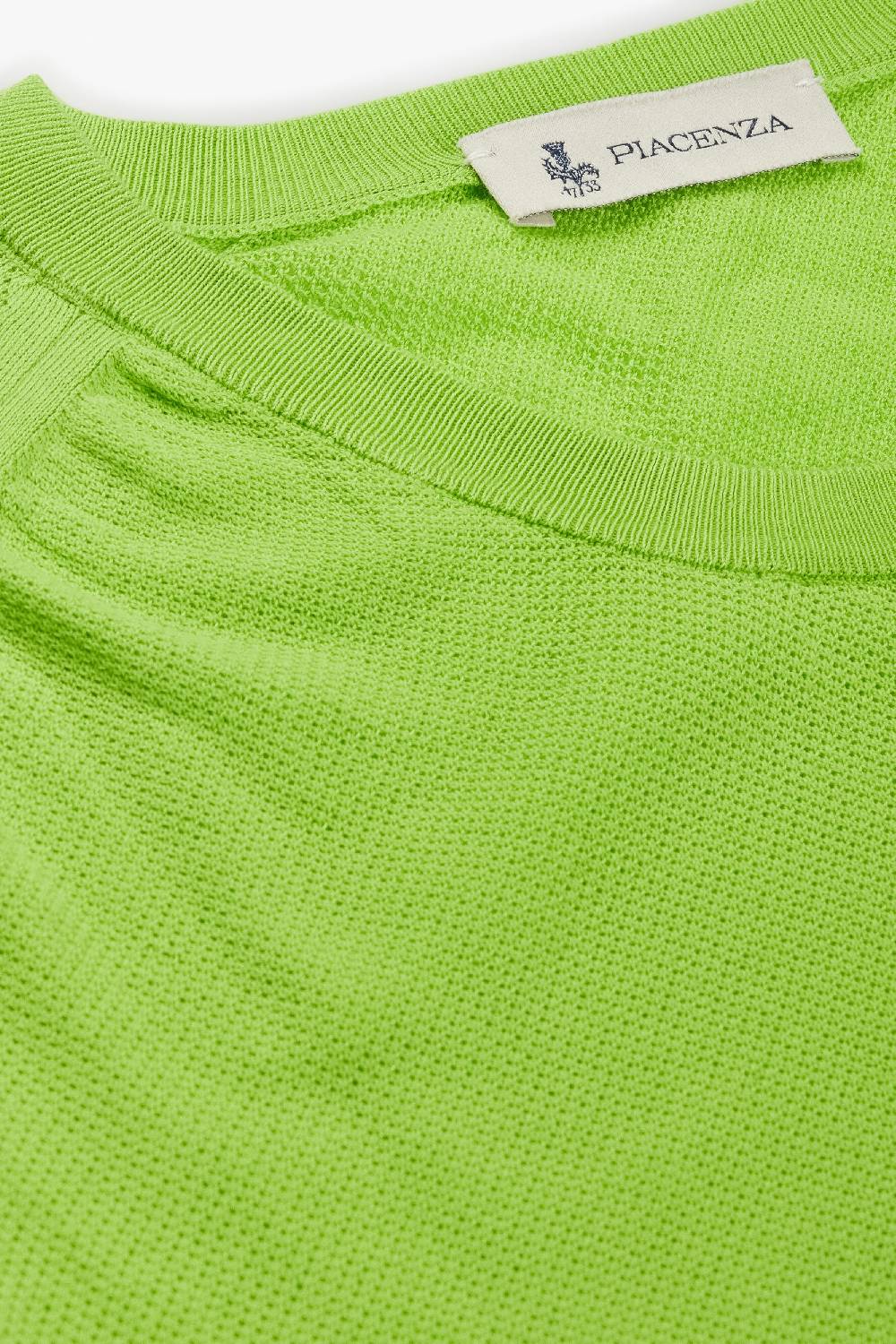 Piacenza 1733 Maglia maniche corte micro mesh stitch verde fluo Fino Al -60%